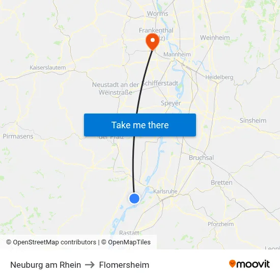 Neuburg am Rhein to Flomersheim map