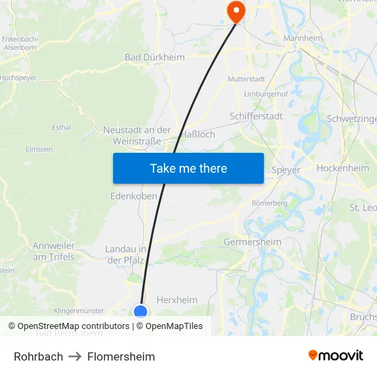 Rohrbach to Flomersheim map
