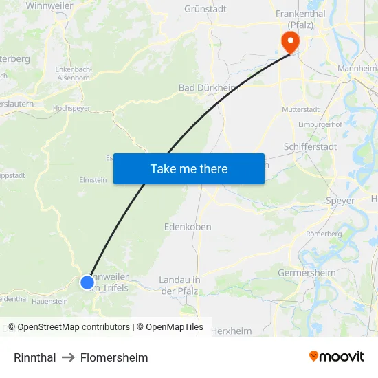 Rinnthal to Flomersheim map