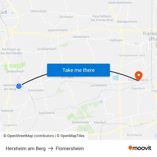 Herxheim am Berg to Flomersheim map