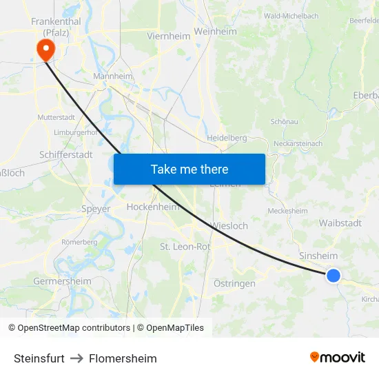 Steinsfurt to Flomersheim map