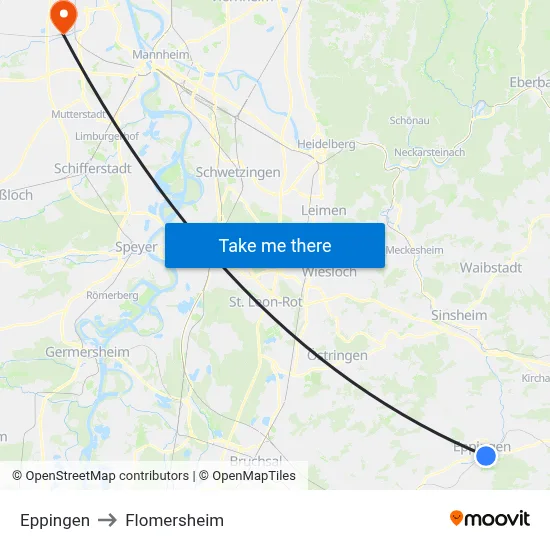 Eppingen to Flomersheim map