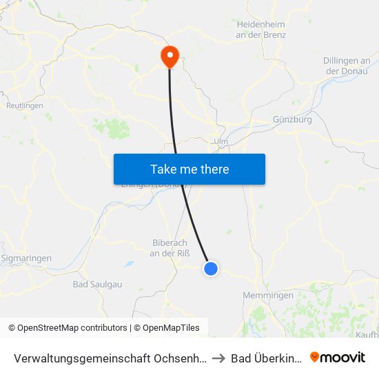 Verwaltungsgemeinschaft Ochsenhausen to Bad Überkingen map