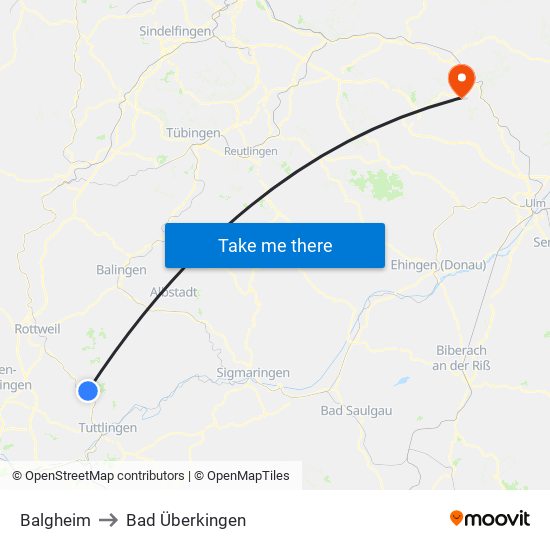 Balgheim to Bad Überkingen map
