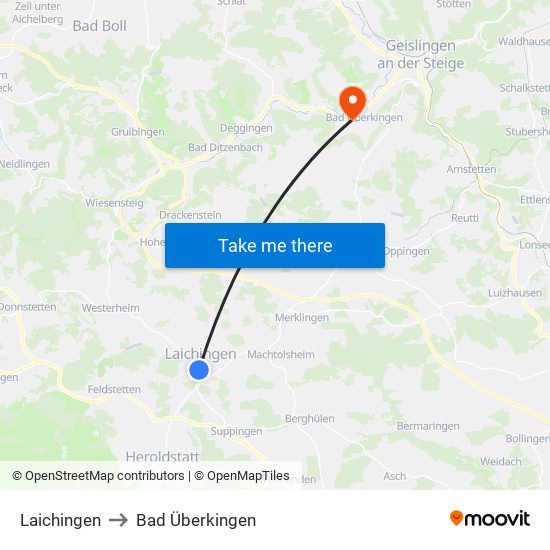 Laichingen to Bad Überkingen map