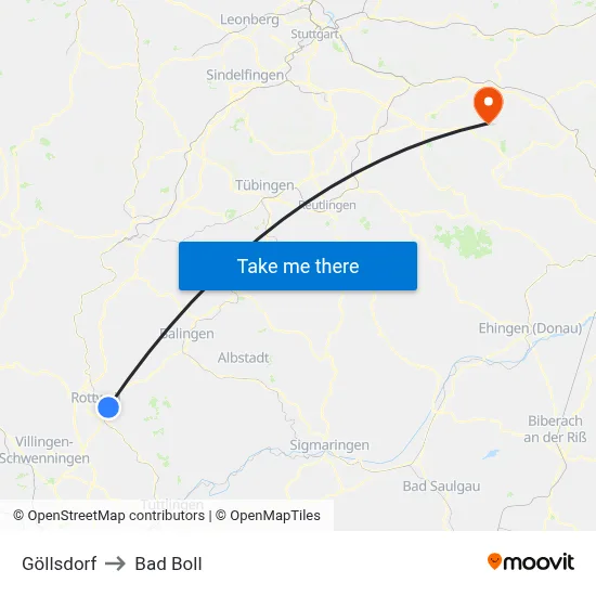 Göllsdorf to Bad Boll map