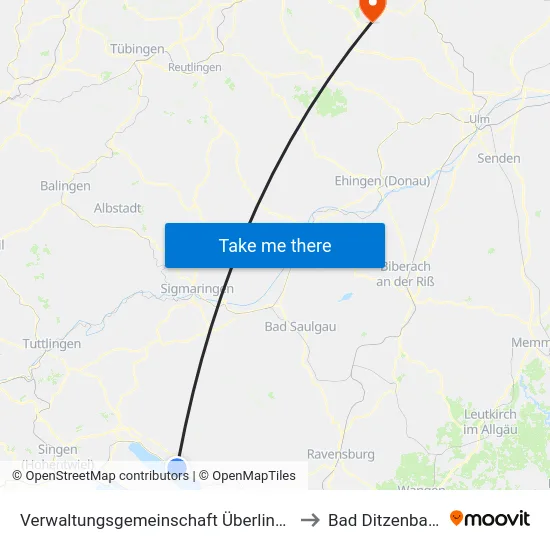 Verwaltungsgemeinschaft Überlingen to Bad Ditzenbach map
