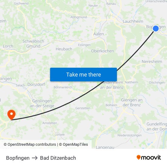 Bopfingen to Bad Ditzenbach map