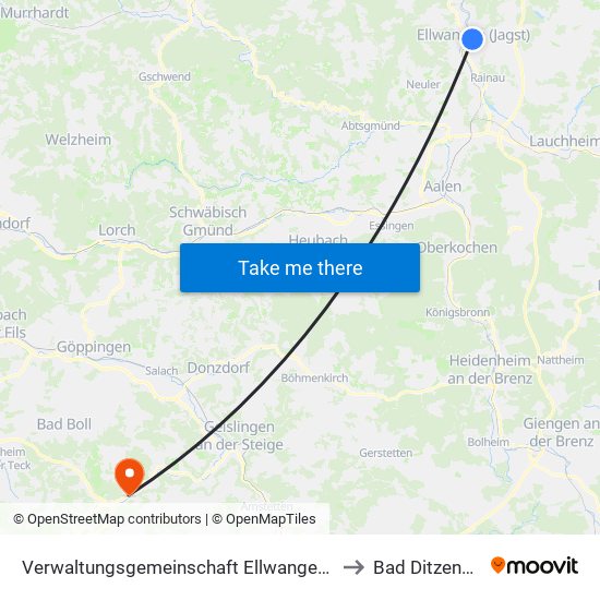 Verwaltungsgemeinschaft Ellwangen (Jagst) to Bad Ditzenbach map