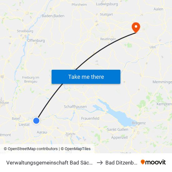 Verwaltungsgemeinschaft Bad Säckingen to Bad Ditzenbach map
