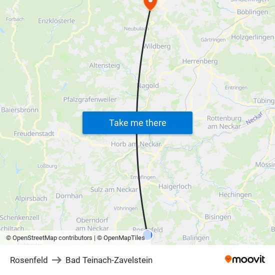 Rosenfeld to Bad Teinach-Zavelstein map