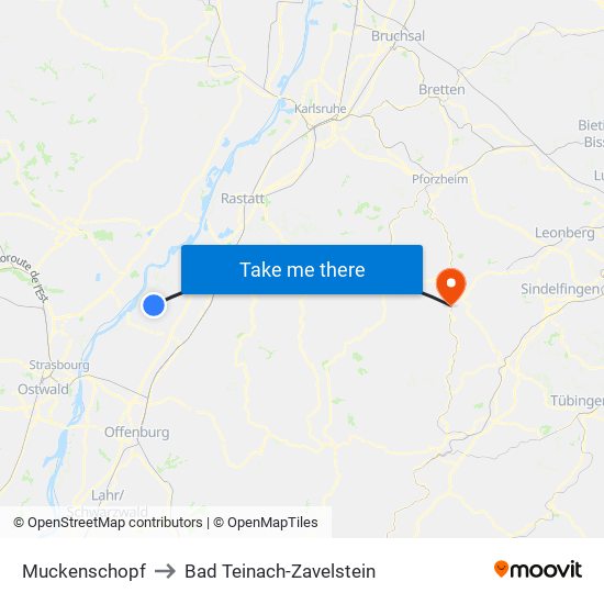 Muckenschopf to Bad Teinach-Zavelstein map