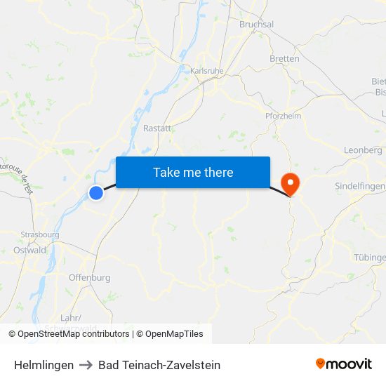 Helmlingen to Bad Teinach-Zavelstein map