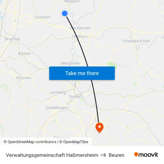 Verwaltungsgemeinschaft Haßmersheim to Beuren map