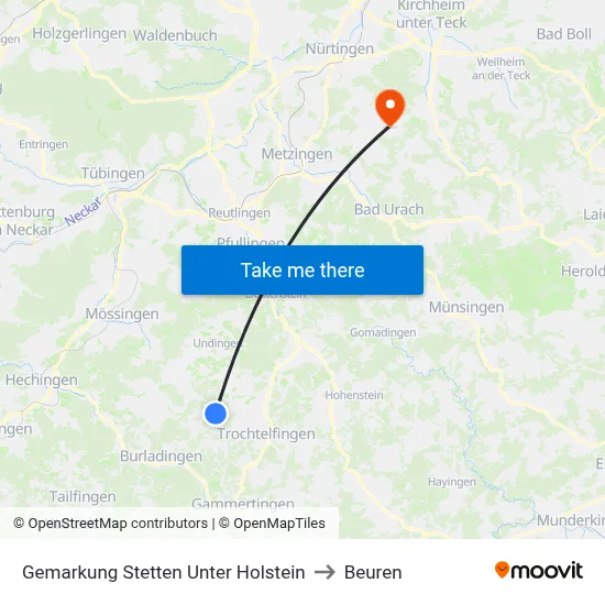 Gemarkung Stetten Unter Holstein to Beuren map