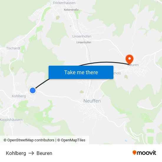Kohlberg to Beuren map