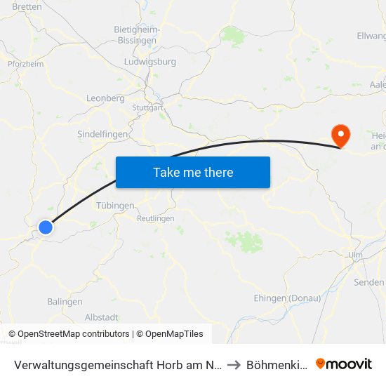 Verwaltungsgemeinschaft Horb am Neckar to Böhmenkirch map