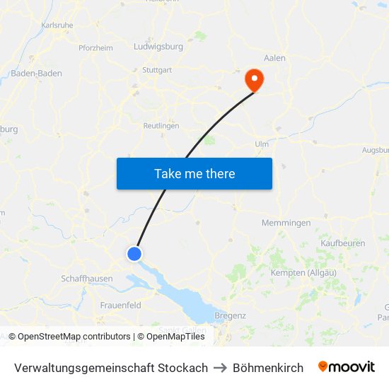 Verwaltungsgemeinschaft Stockach to Böhmenkirch map