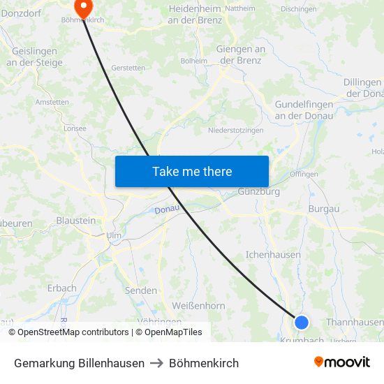 Gemarkung Billenhausen to Böhmenkirch map