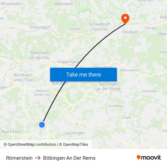 Römerstein to Böbingen An Der Rems map