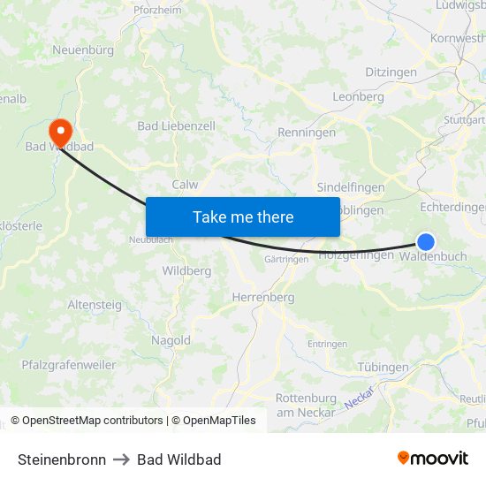 Steinenbronn to Bad Wildbad map