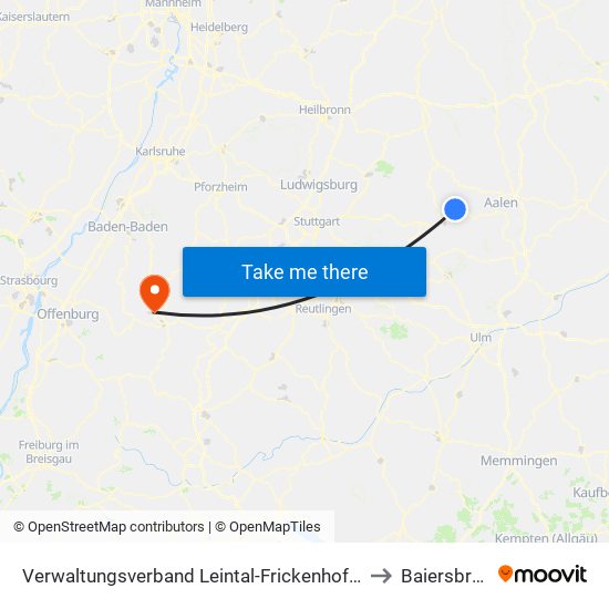 Verwaltungsverband Leintal-Frickenhofer Höhe to Baiersbronn map