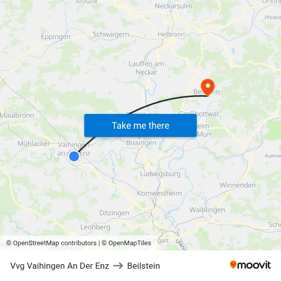 Vvg Vaihingen An Der Enz to Beilstein map