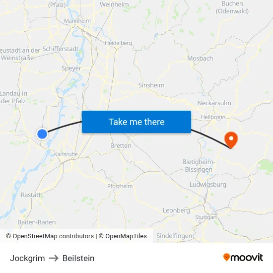 Jockgrim to Beilstein map
