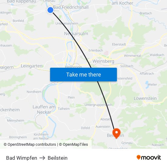 Bad Wimpfen to Beilstein map