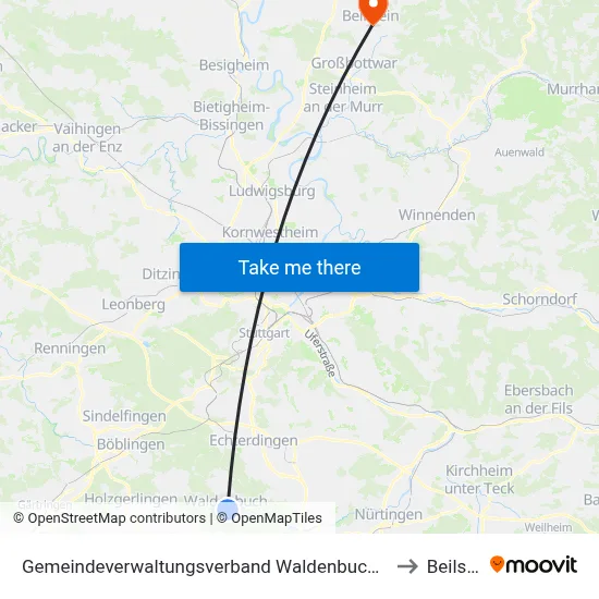 Gemeindeverwaltungsverband Waldenbuch/Steinenbronn to Beilstein map