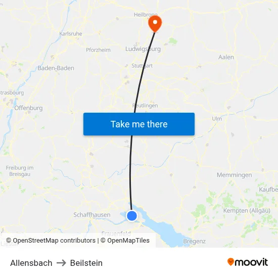 Allensbach to Beilstein map