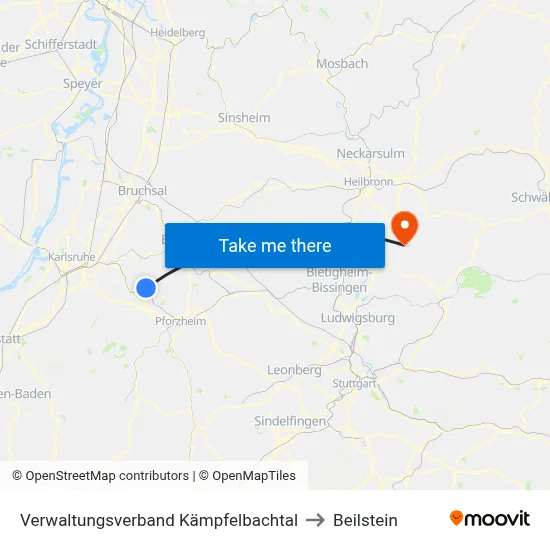 Verwaltungsverband Kämpfelbachtal to Beilstein map