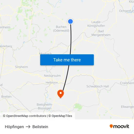 Höpfingen to Beilstein map