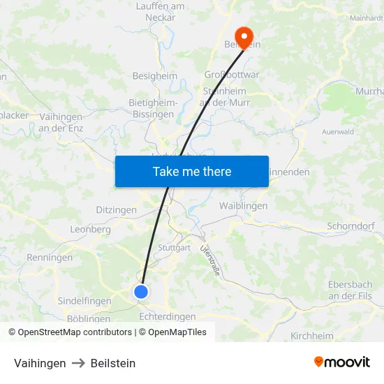Vaihingen to Beilstein map