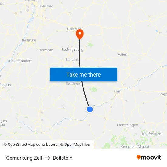 Gemarkung Zell to Beilstein map