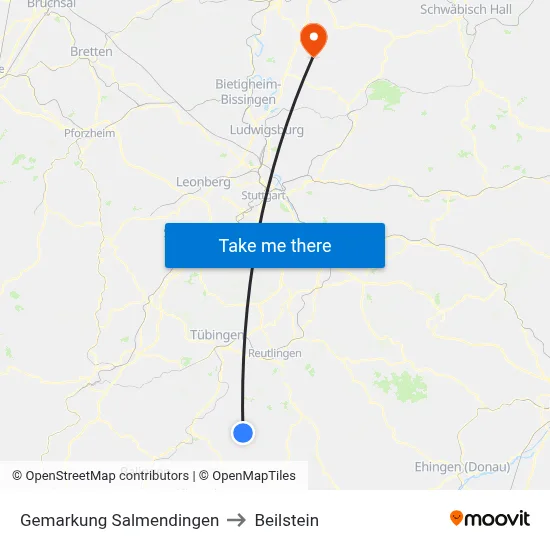 Gemarkung Salmendingen to Beilstein map