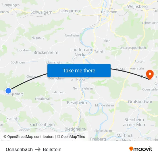Ochsenbach to Beilstein map