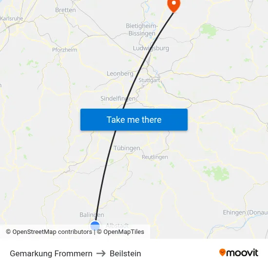 Gemarkung Frommern to Beilstein map