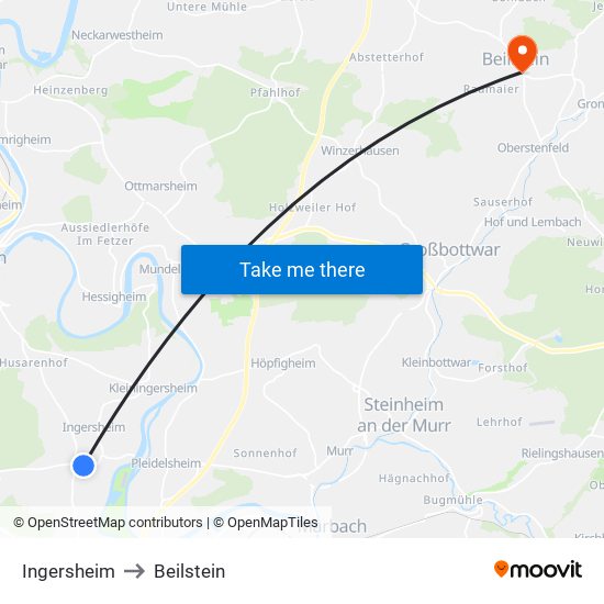 Ingersheim to Beilstein map