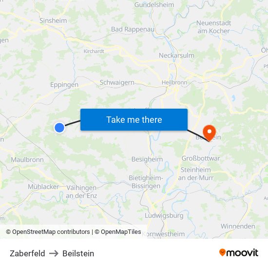 Zaberfeld to Beilstein map