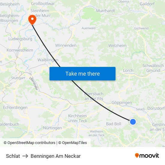 Schlat to Benningen Am Neckar map