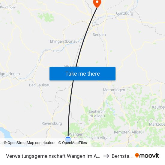 Verwaltungsgemeinschaft Wangen Im Allgäu to Bernstadt map