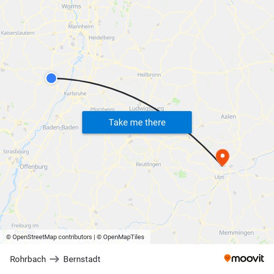 Rohrbach to Bernstadt map