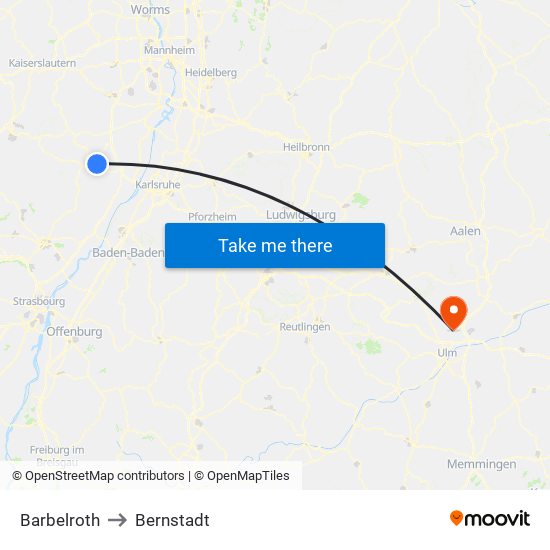 Barbelroth to Bernstadt map