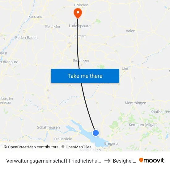 Verwaltungsgemeinschaft Friedrichshafen to Besigheim map