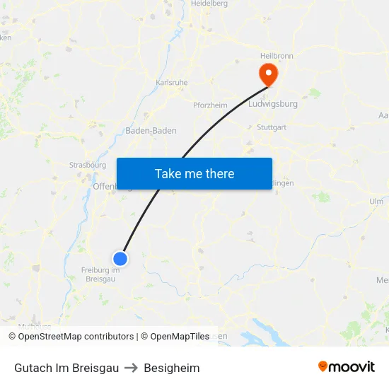 Gutach Im Breisgau to Besigheim map
