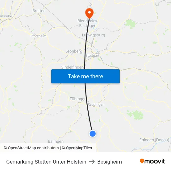 Gemarkung Stetten Unter Holstein to Besigheim map