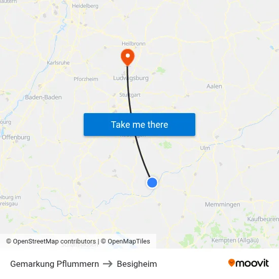 Gemarkung Pflummern to Besigheim map
