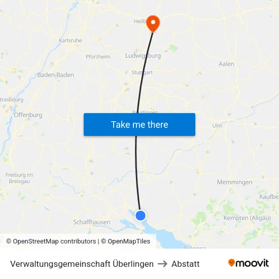 Verwaltungsgemeinschaft Überlingen to Abstatt map