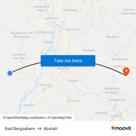 Bad Bergzabern to Abstatt map